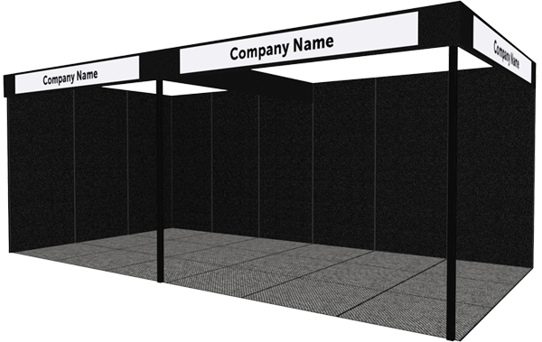 6 metre by 6 metre double booth space